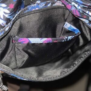 Elegant Black and Blue Floral Crossbody Bag